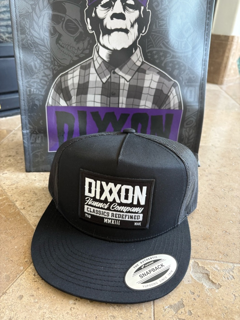 DIXXON Black Logo Patch Snapback Hat